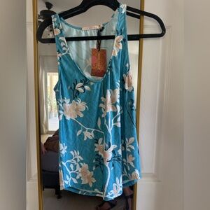 Novella Royale Teal Floral Tank Top